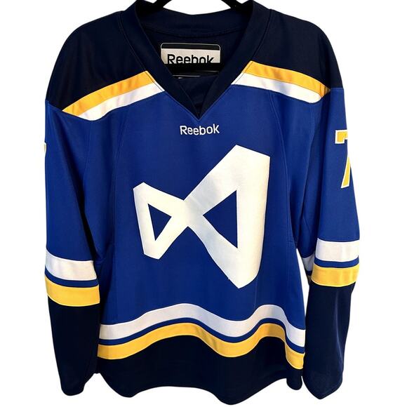 Reebok MAINO #7 Blue & Yellow Hockey Jersey – Adult Men’s Medium – Sportswear - Picture 1 of 6